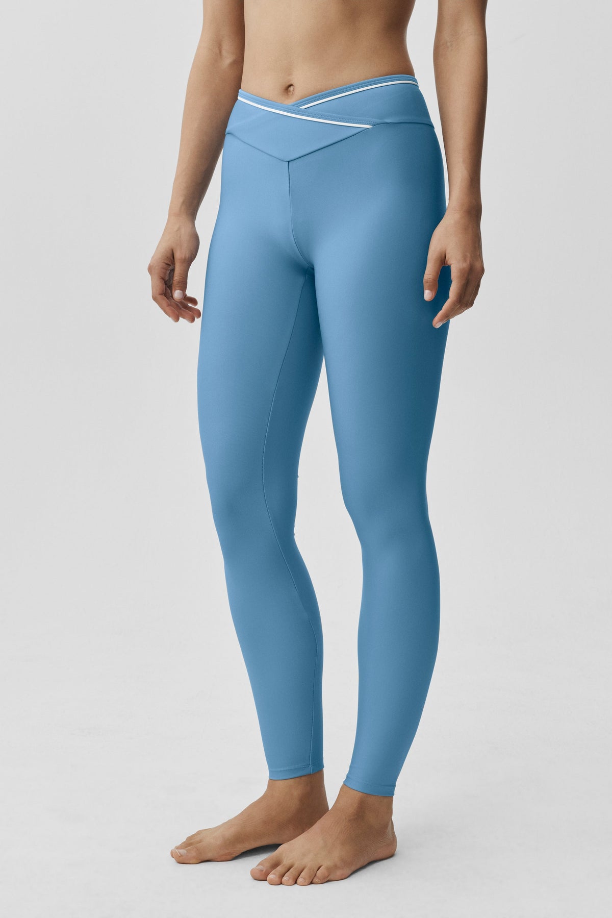 Legging taille haute Airlift Trifecta - Bleu Californie/Blanc