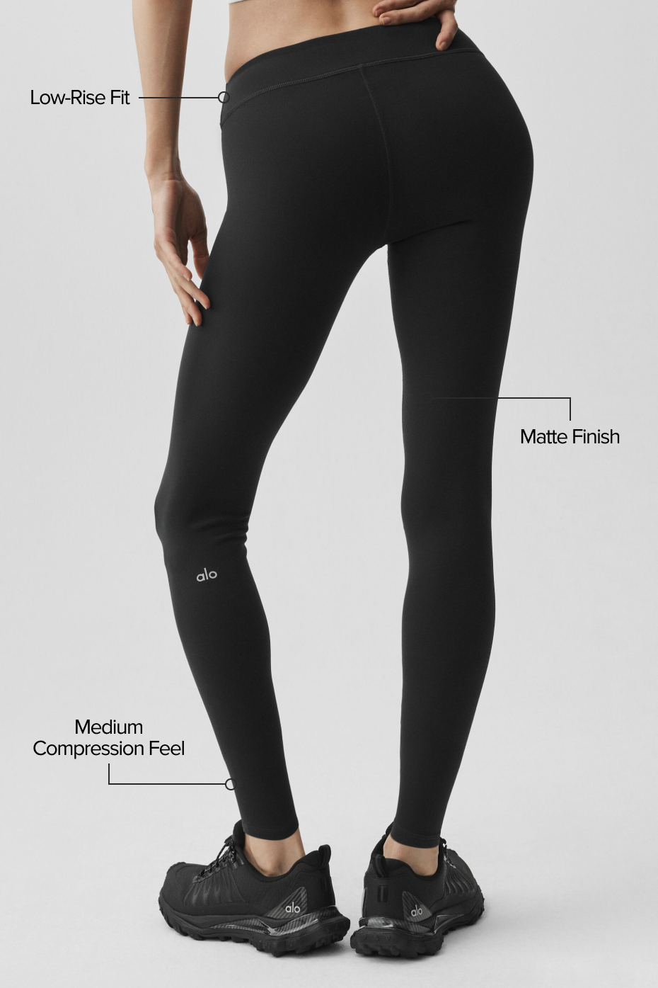 Legging 7/8 taille basse Airbrush - Noir