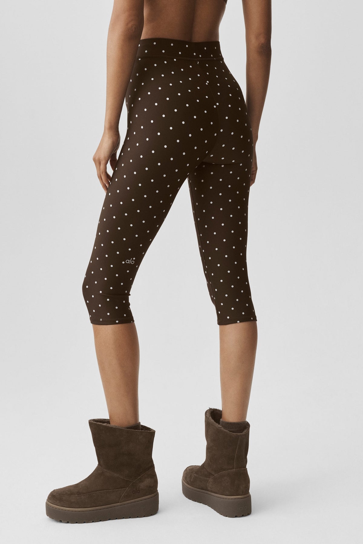 Legging corsaire taille haute Airlift Iconic 90's à pois - Espresso/Blanc