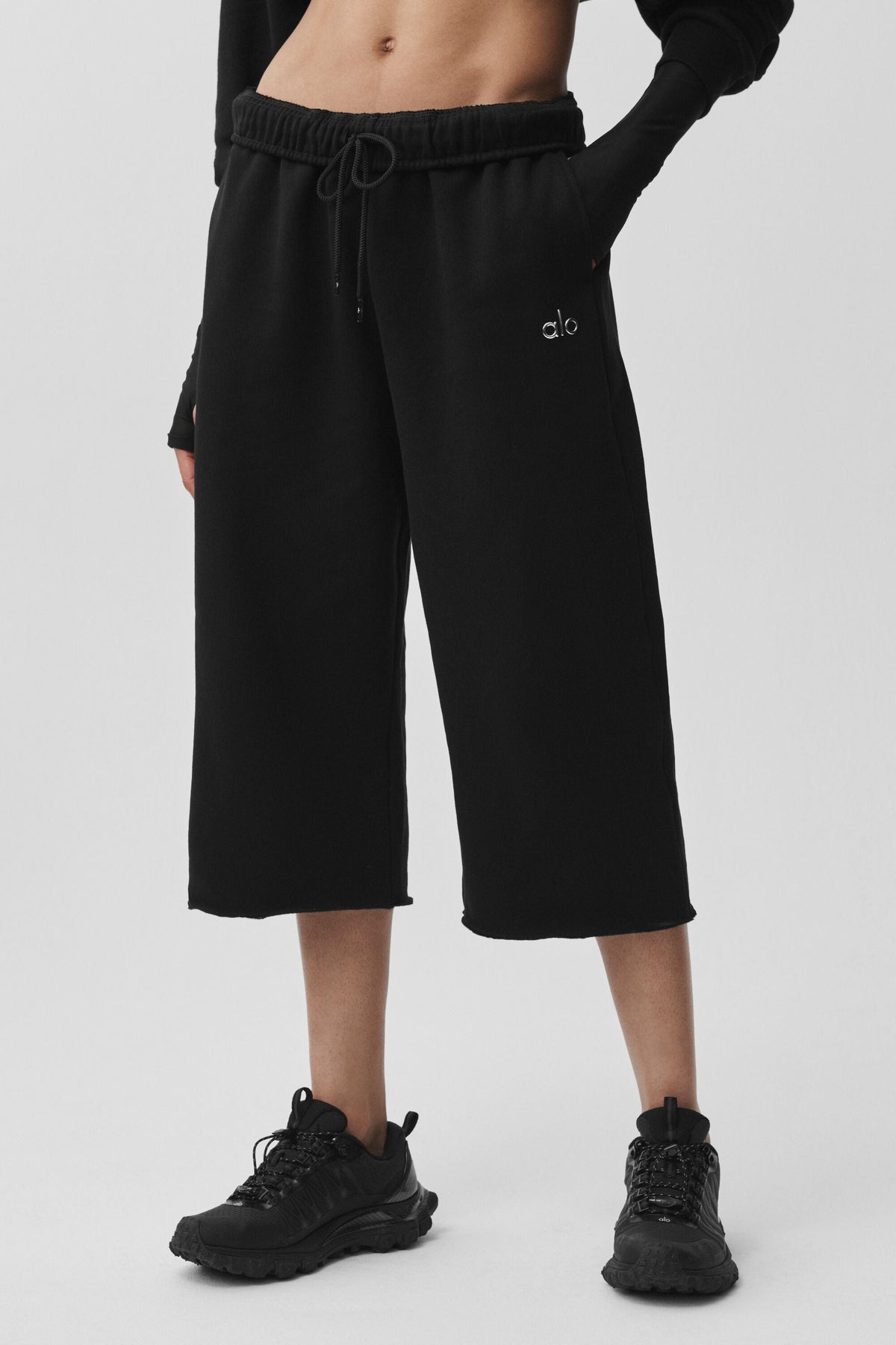 Pantalon de jogging Accolade à bords coupés - Noir