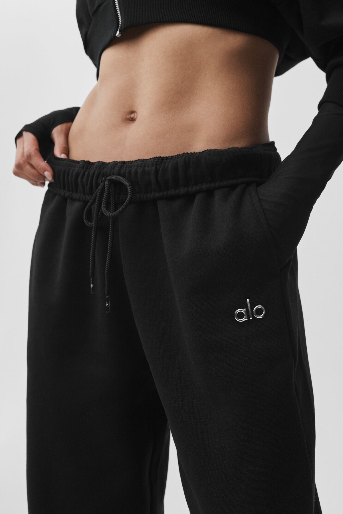 Pantalon de jogging Accolade à bords coupés - Noir