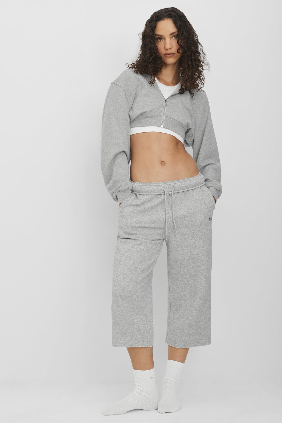 Pantalon de jogging Accolade à bords coupés - Gris chiné sport