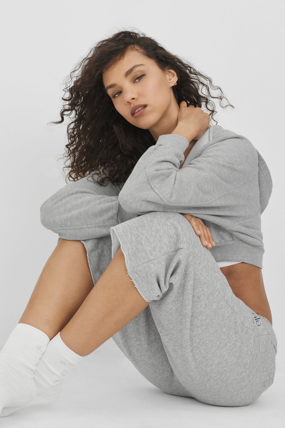 Pantalon de jogging Accolade à bords coupés - Gris chiné sport