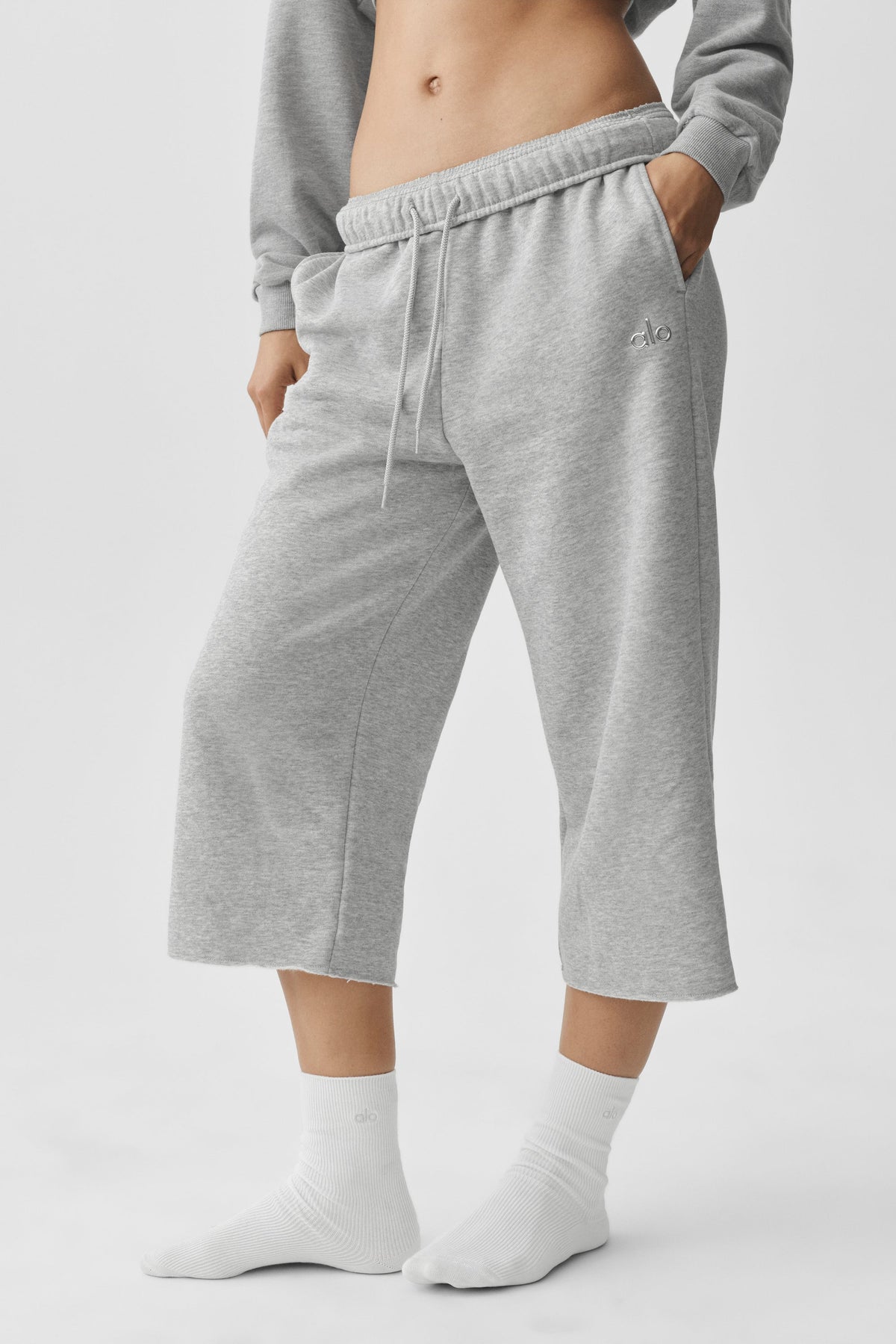 Pantalon de jogging Accolade à bords coupés - Gris chiné sport