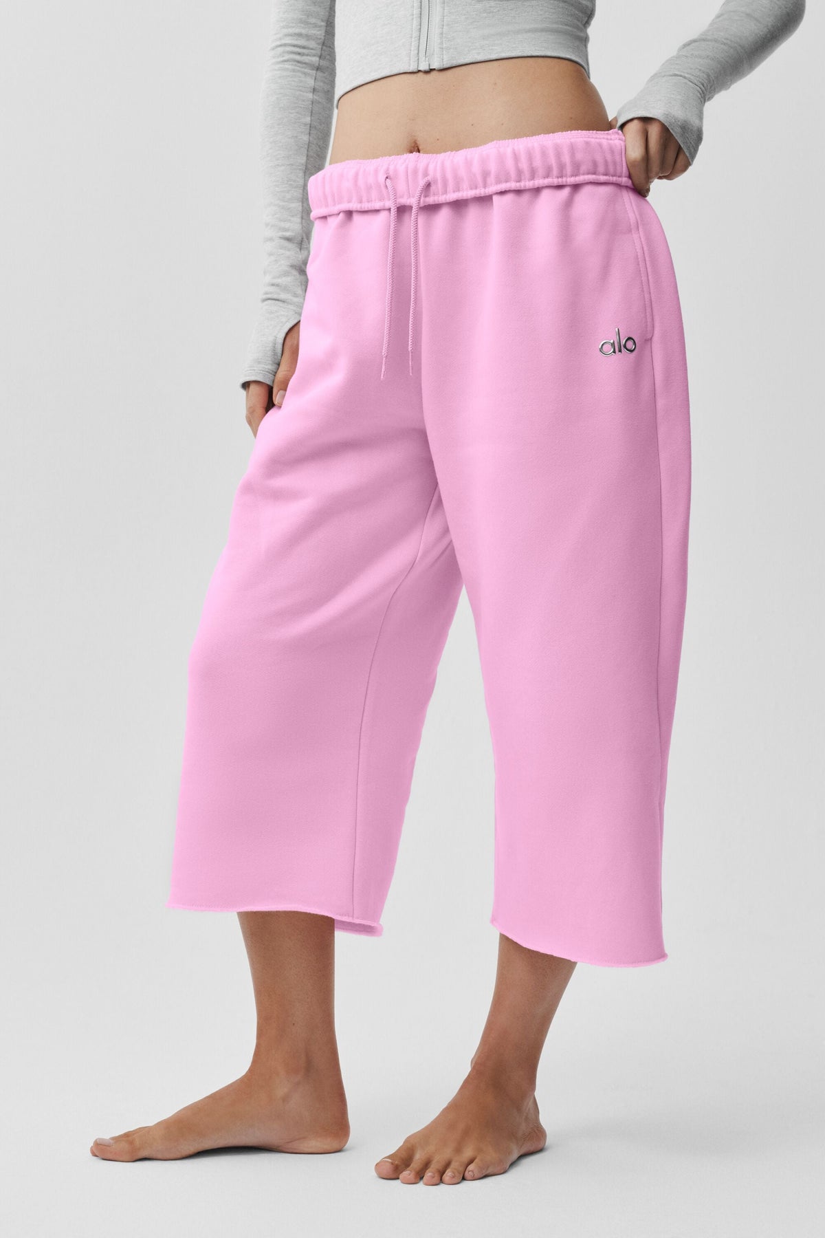 Pantalon de jogging Accolade à bords coupés - Rose cœur de bonbon