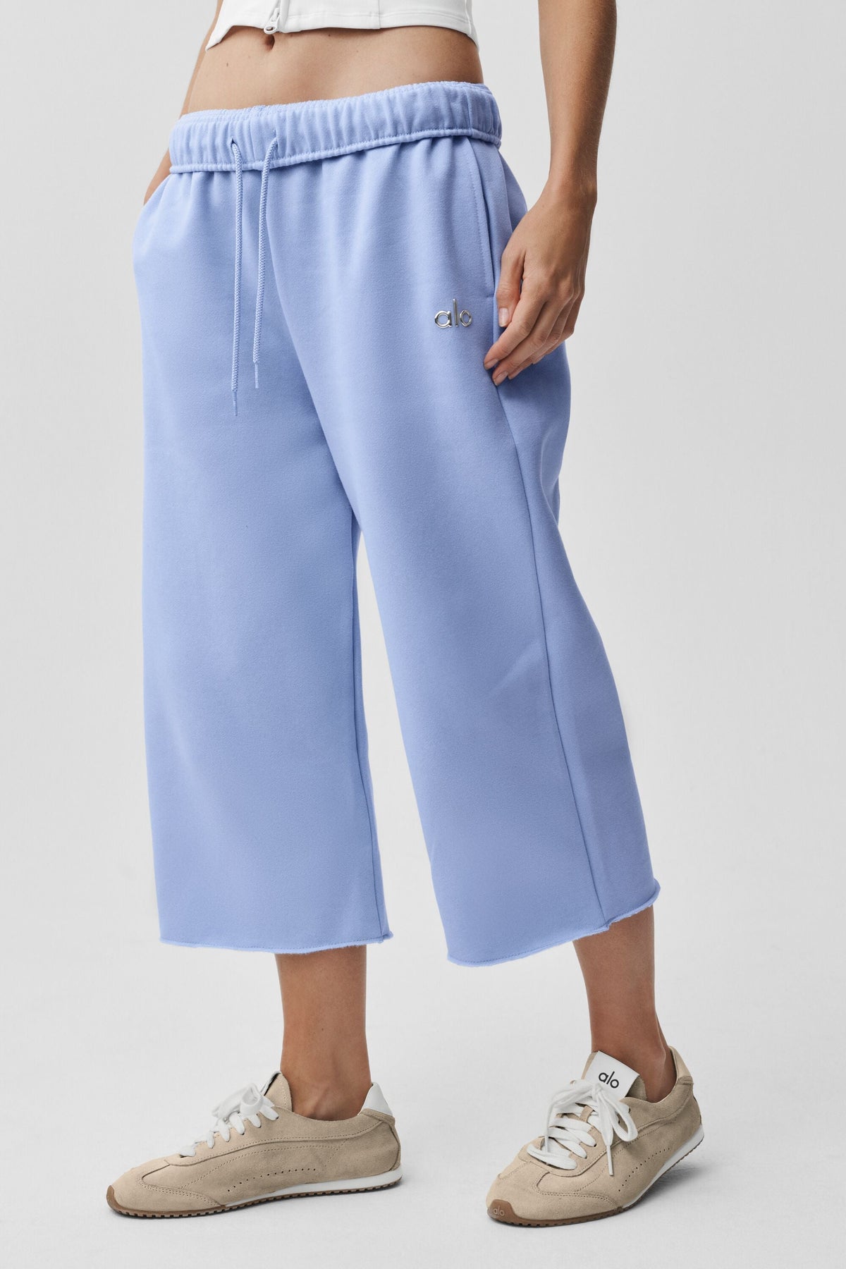 Pantalon de jogging Accolade à bords coupés - Bleu Provence clair