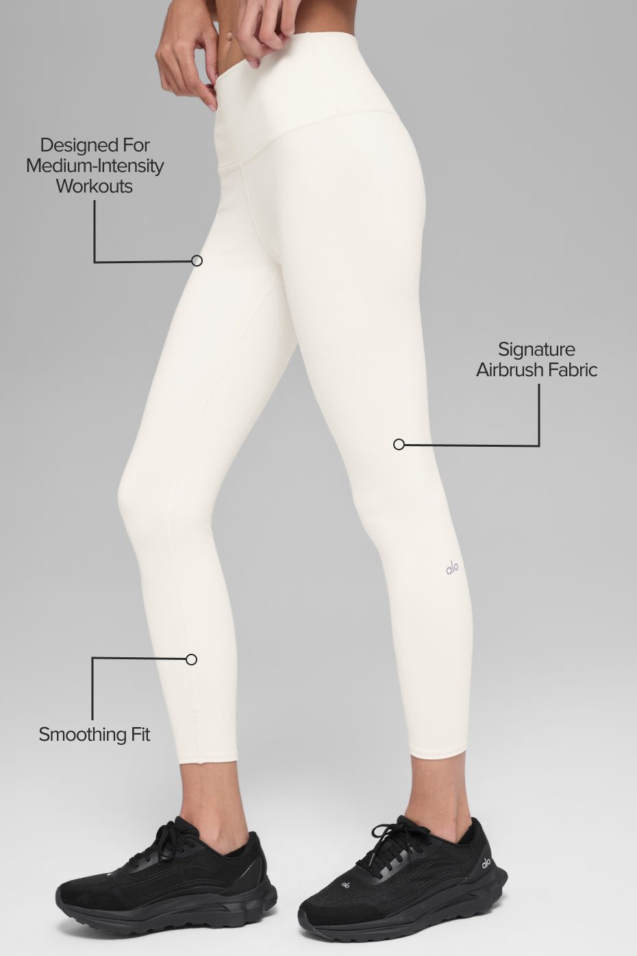 Legging 7/8 taille haute Airbrush - Ivoire