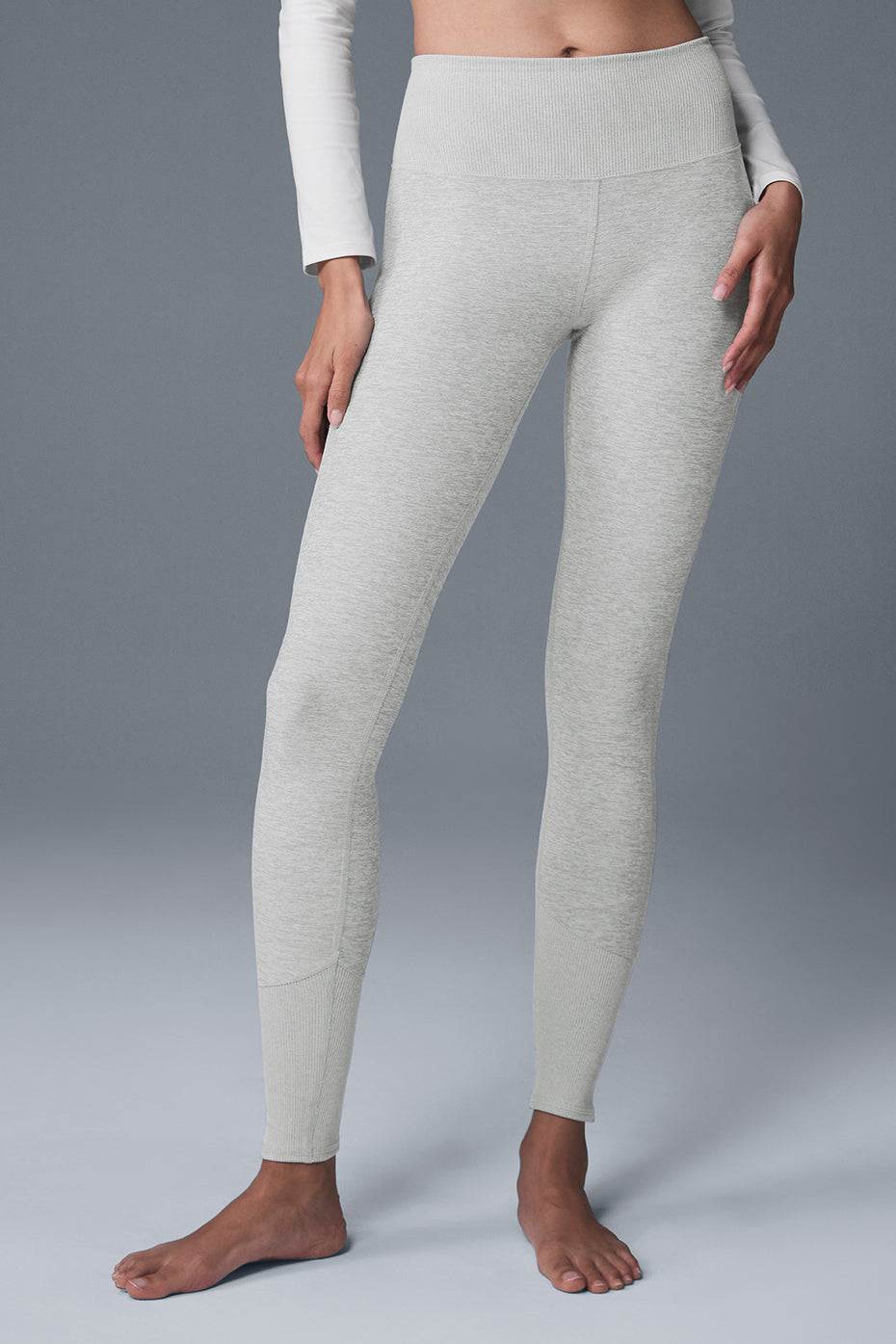 Legging de détente taille haute Alosoft - Gris chiné sport