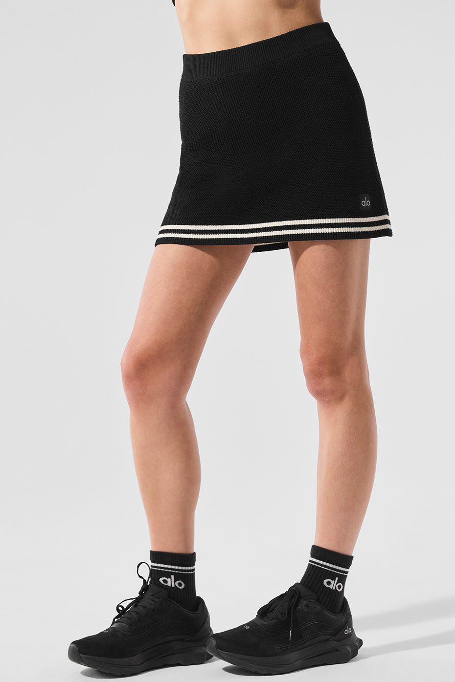 Jupe Tennis Club en maille - Noir/Ivoire
