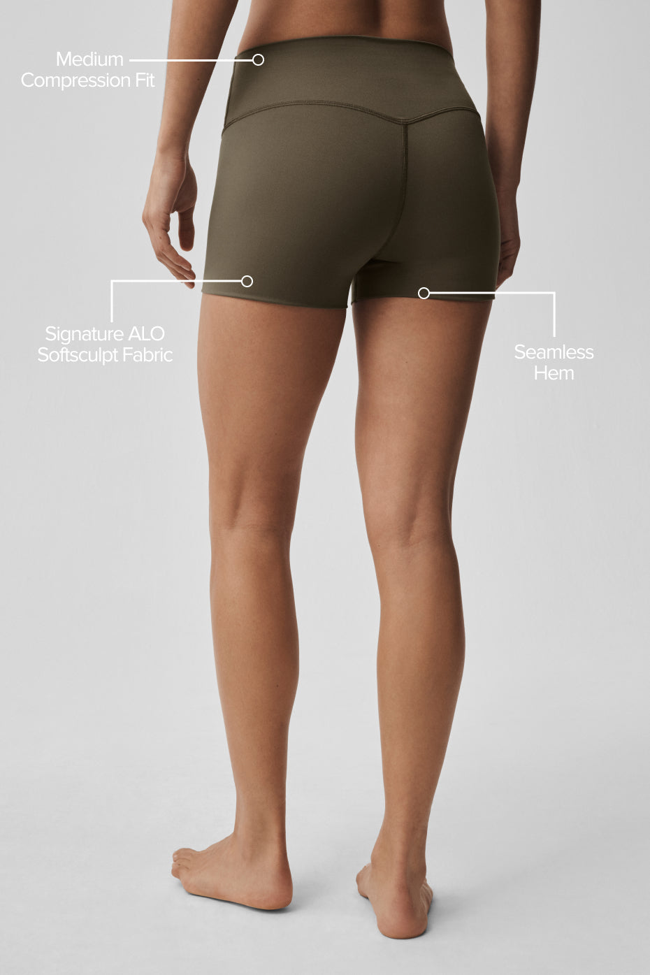 Short taille haute ALO Softsculpt Precision de 3 pouces - Olivier