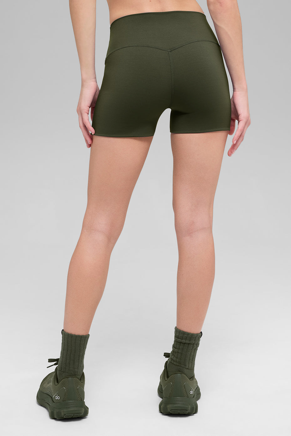 Short taille haute ALO Softsculpt Precision de 3 pouces - Olive verte