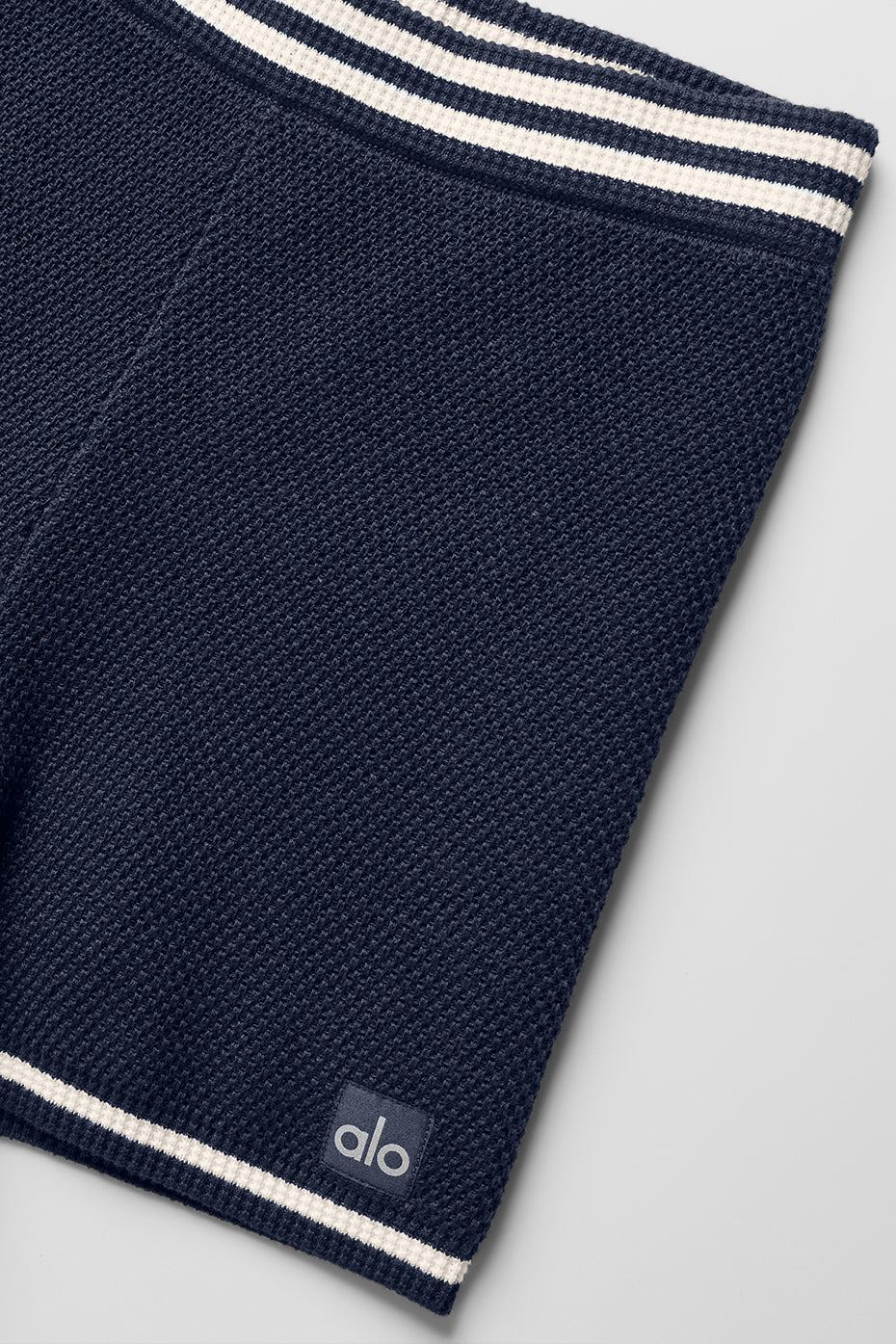Mini-short Tennis Club en maille - Bleu marine/Ivoire