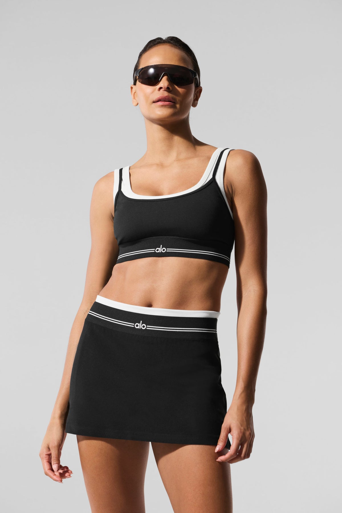 Jupe de tennis Airbrush Better Together - Noir/Blanc