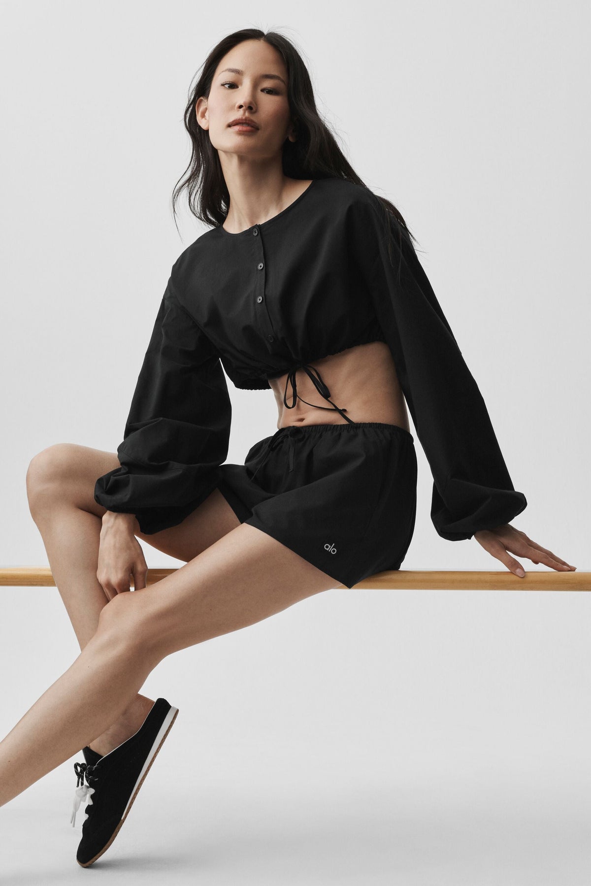 Short taille haute Real Deal en coton - Noir