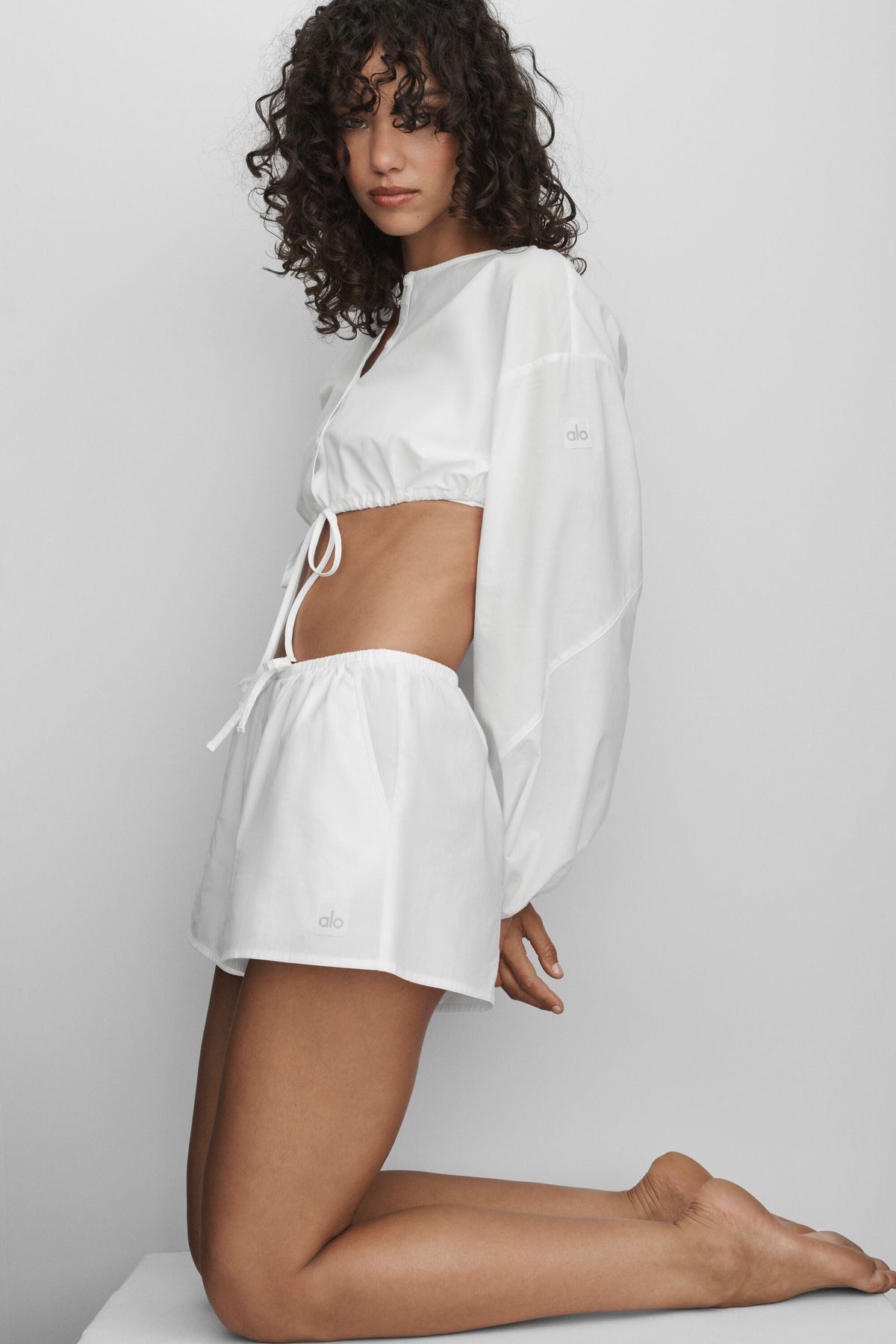Short taille haute Real Deal en coton - Blanc