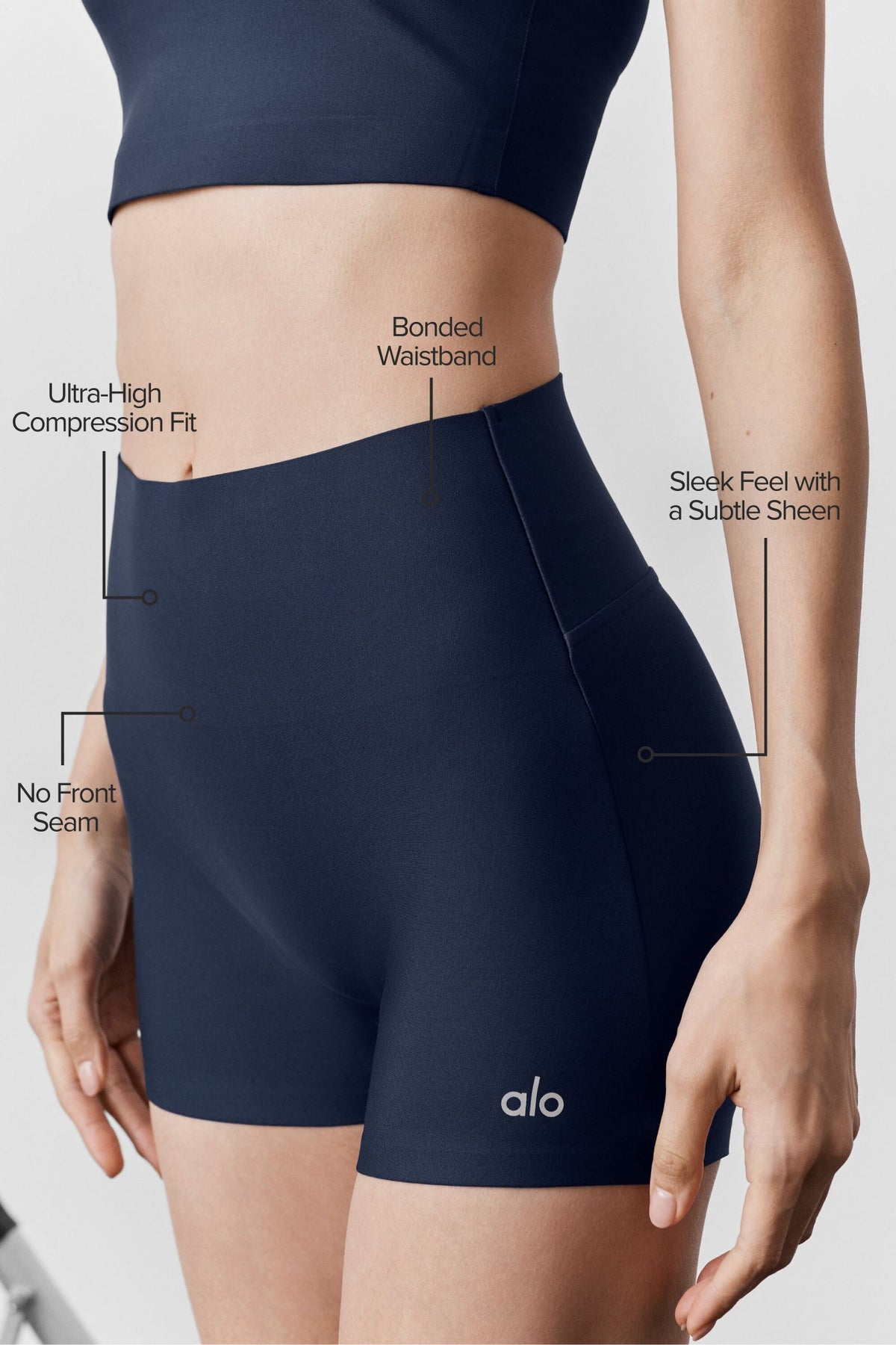 Short taille haute Airlift Sleek de 3 pouces - Bleu marine