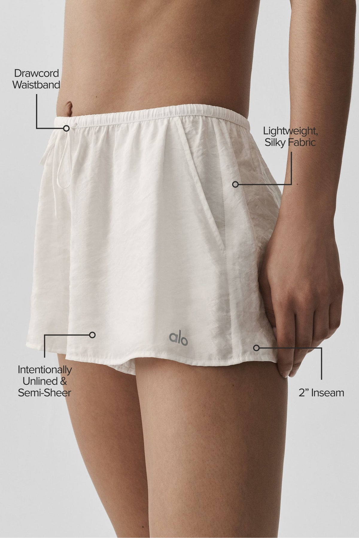 Short taille mi-haute semi-transparent Golden Hour - Ivoire