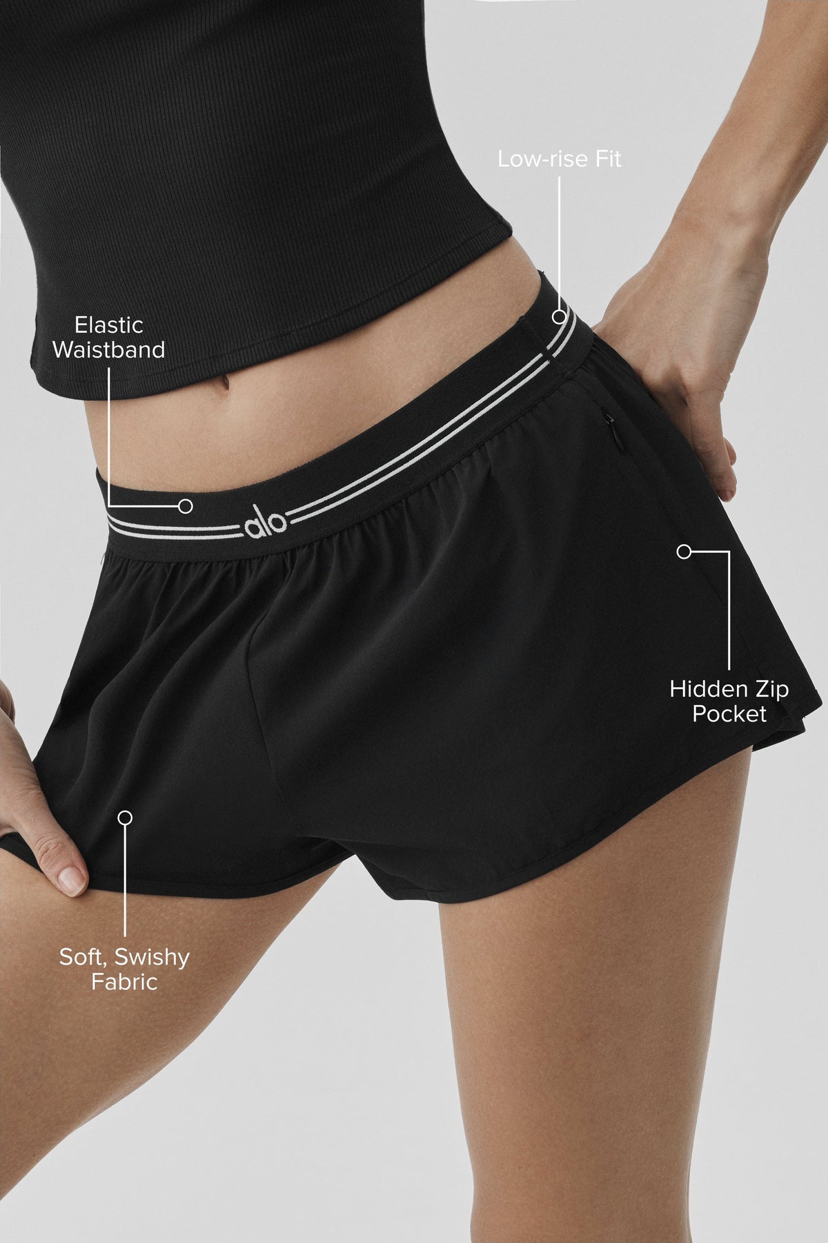 Mini-short de course Full Stride - Noir