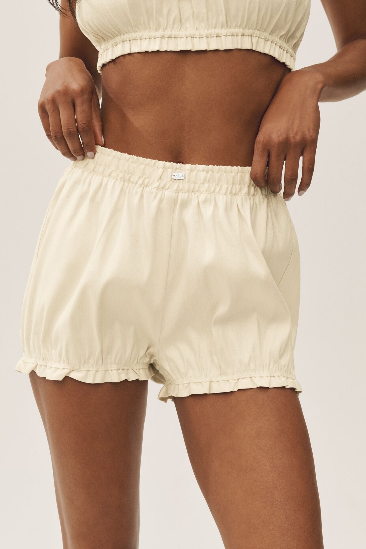Short bouffant Riviera en lin mélangé - Beige sable