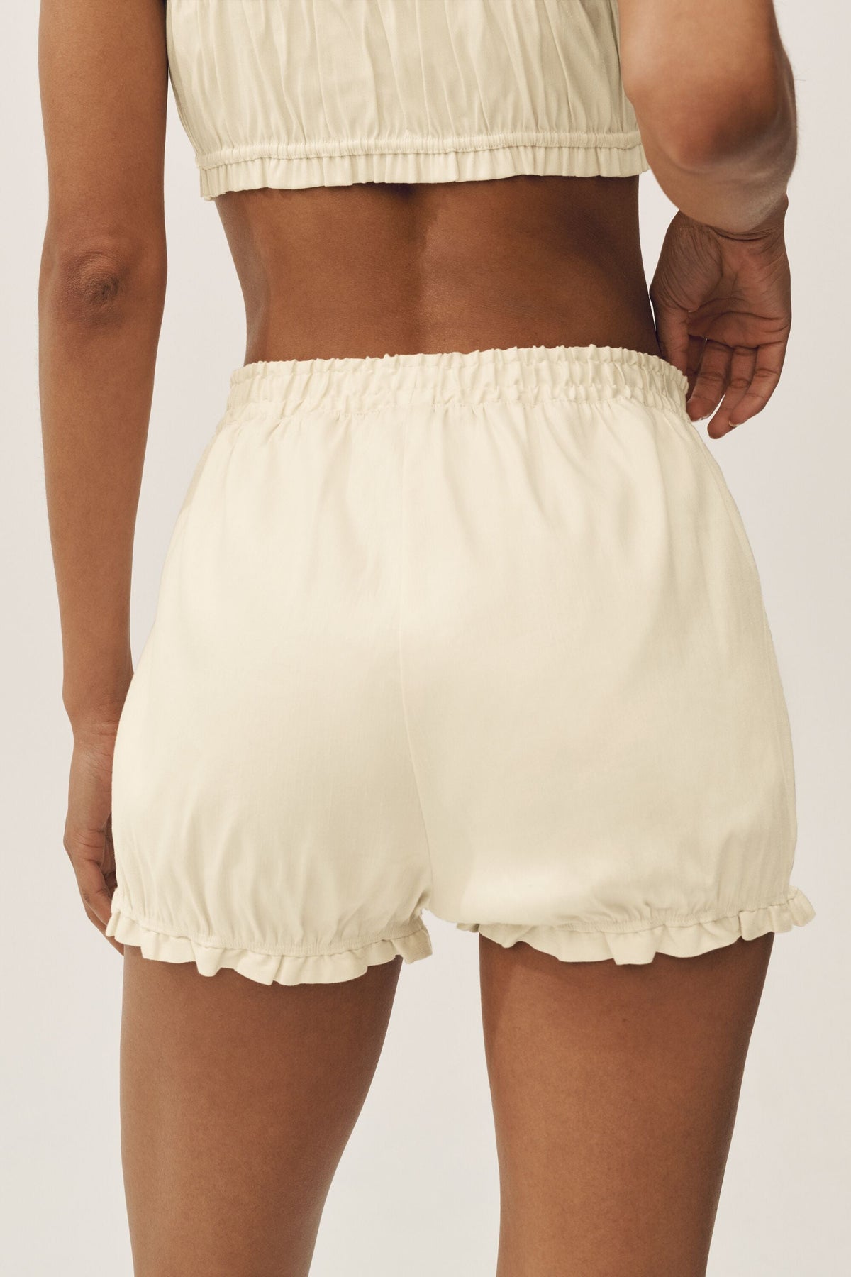 Short bouffant Riviera en lin mélangé - Beige sable