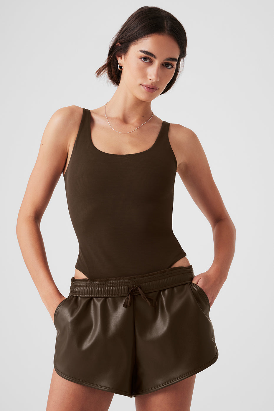 Body transparent Sheer Illusion en résille - Espresso