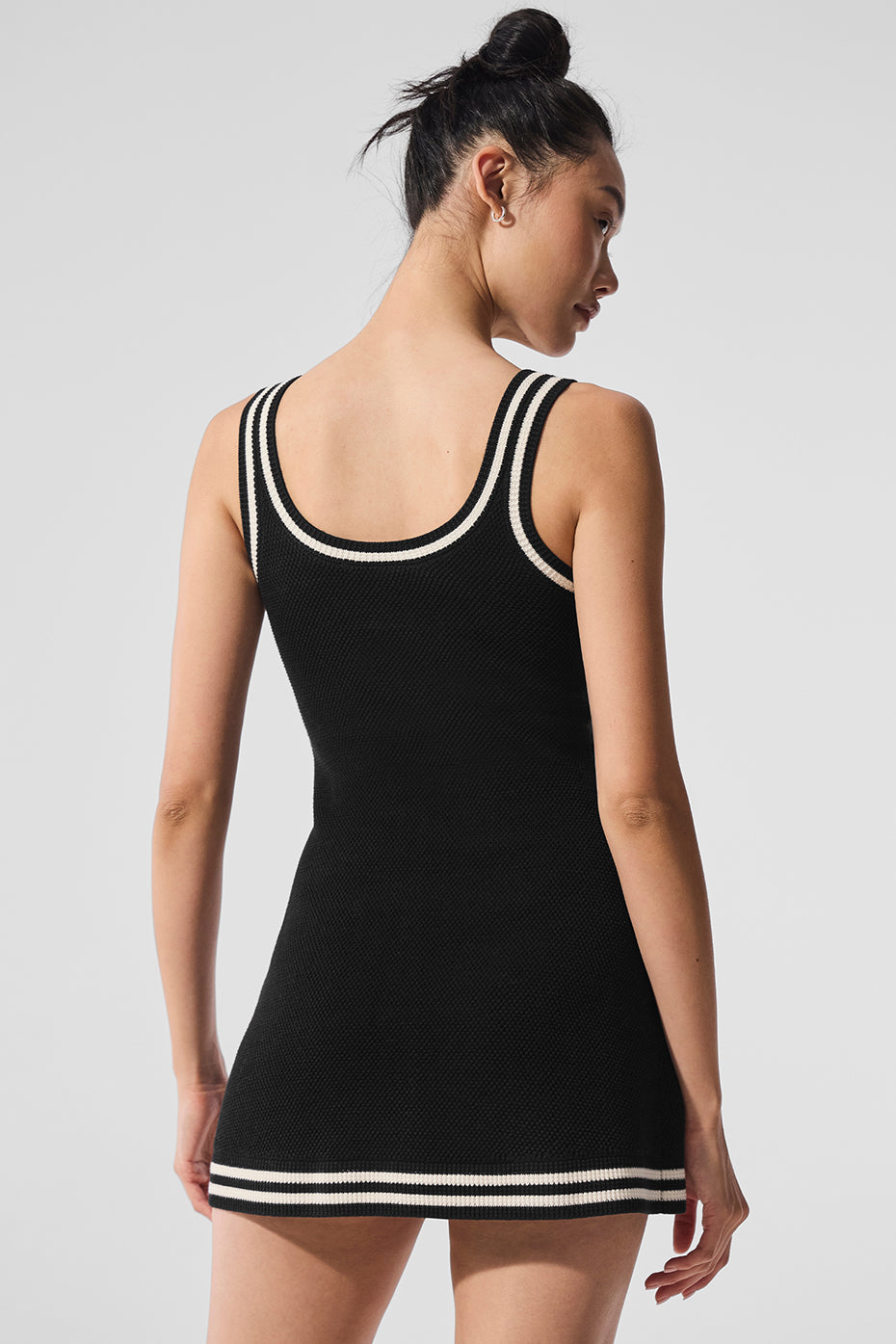 Robe en maille Tennis Club - Noir/Ivoire