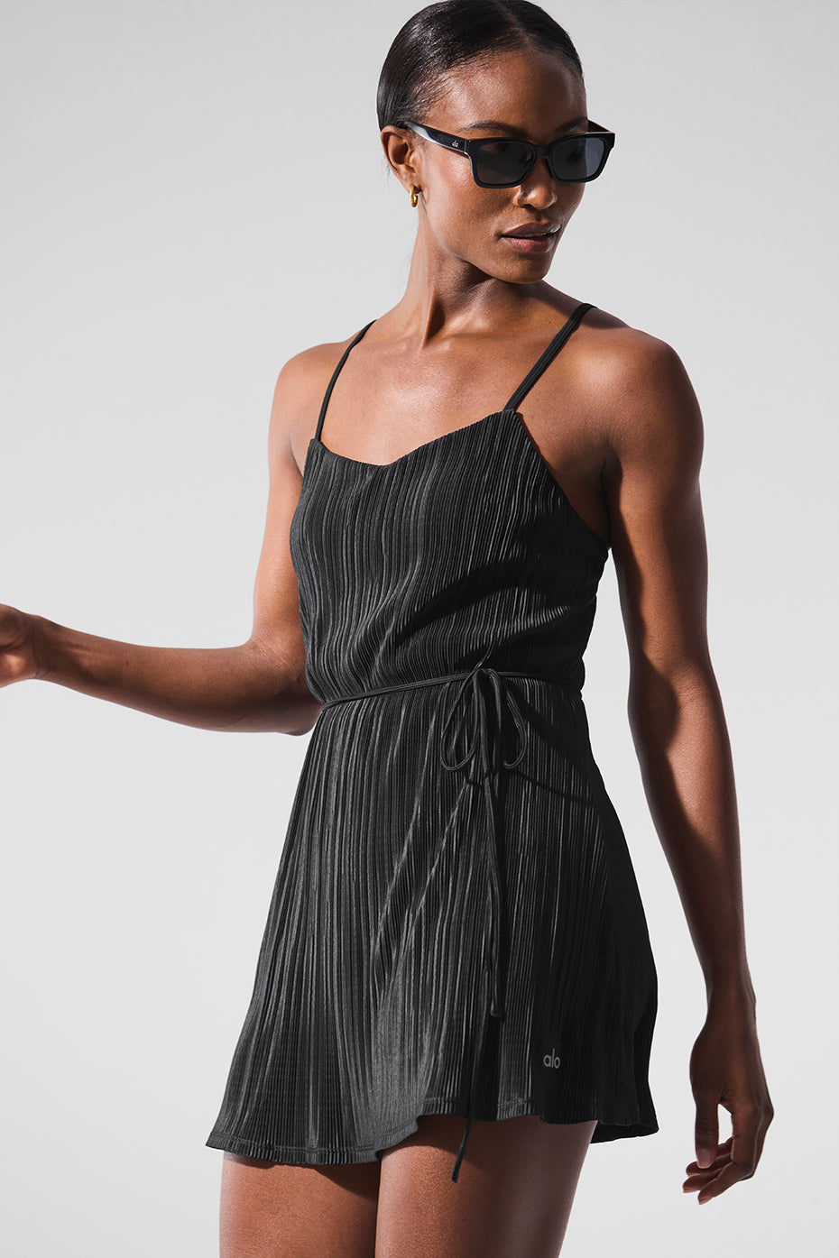 Robe de tennis microplissée Game On - Noir