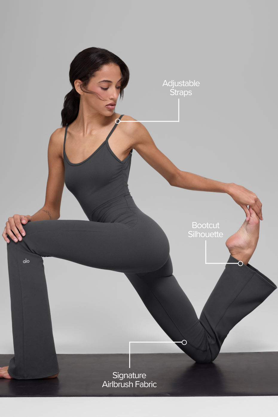 Combinaison Airbrush One And Done à jambes évasées - Anthracite