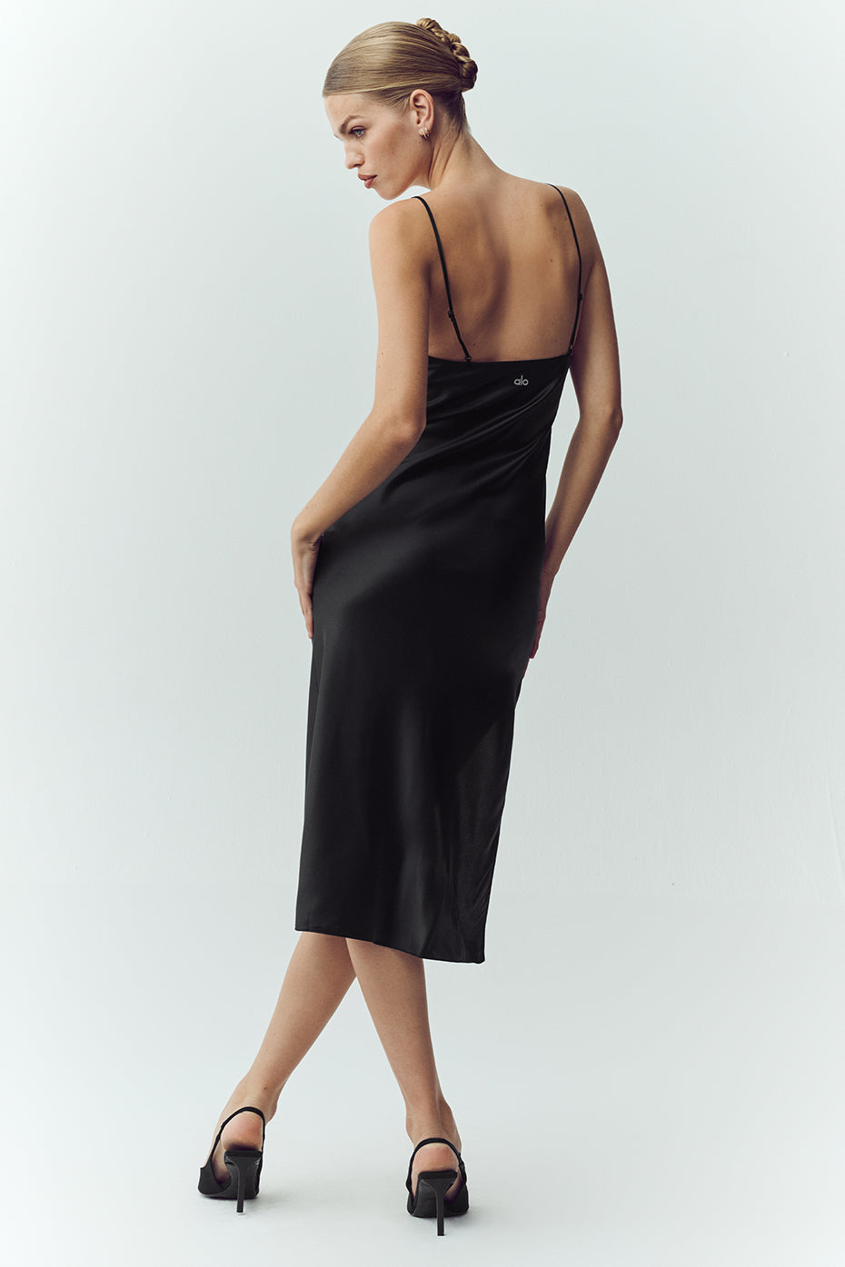 Robe nuisette Luminous en soie - Noir