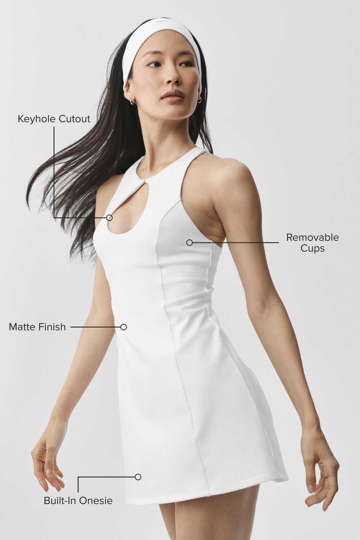 Robe de tennis Airbrush Lock In - Blanc