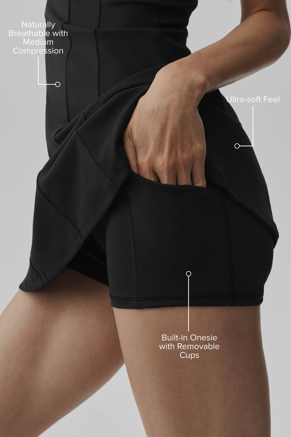 Robe de tennis ALO Softsculpt Desire - Noir