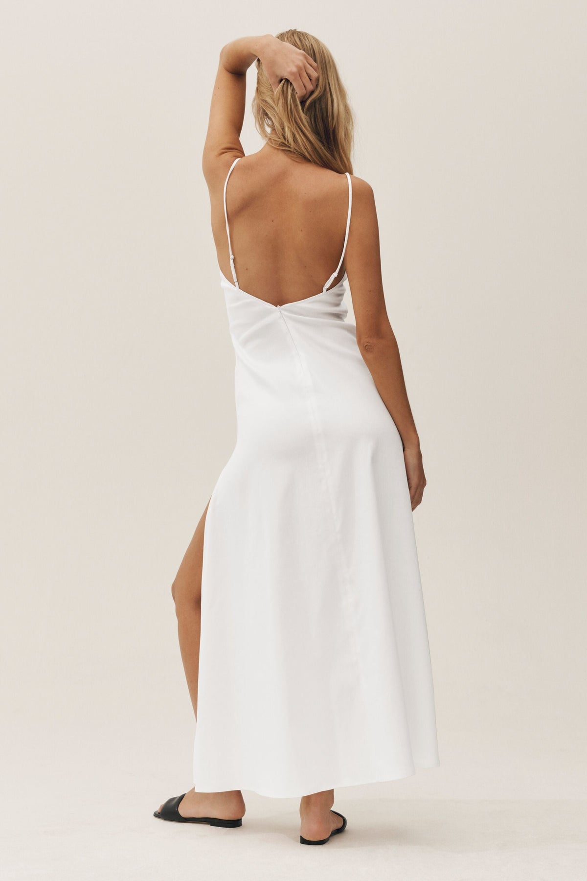 Robe longue Riviera en lin mélangé - Blanc