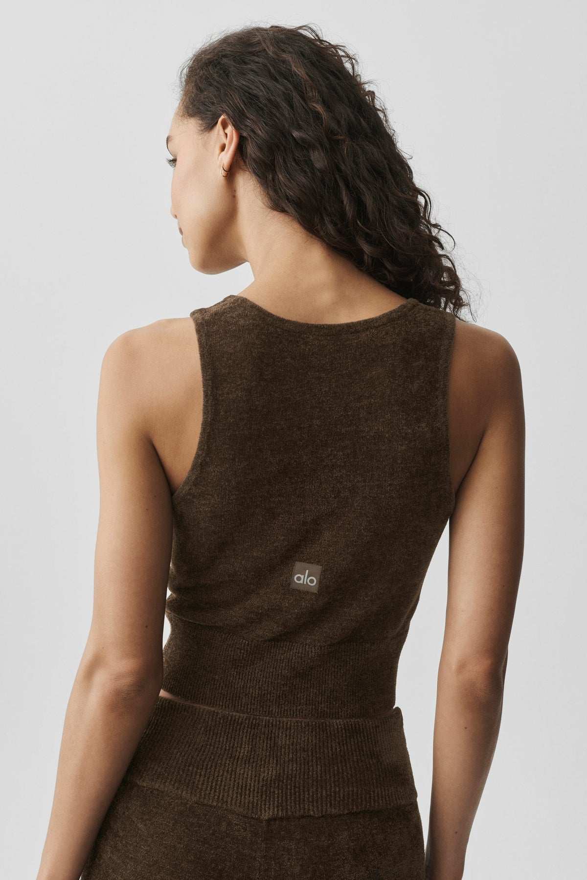 Débardeur boutonné en microchenille - Espresso