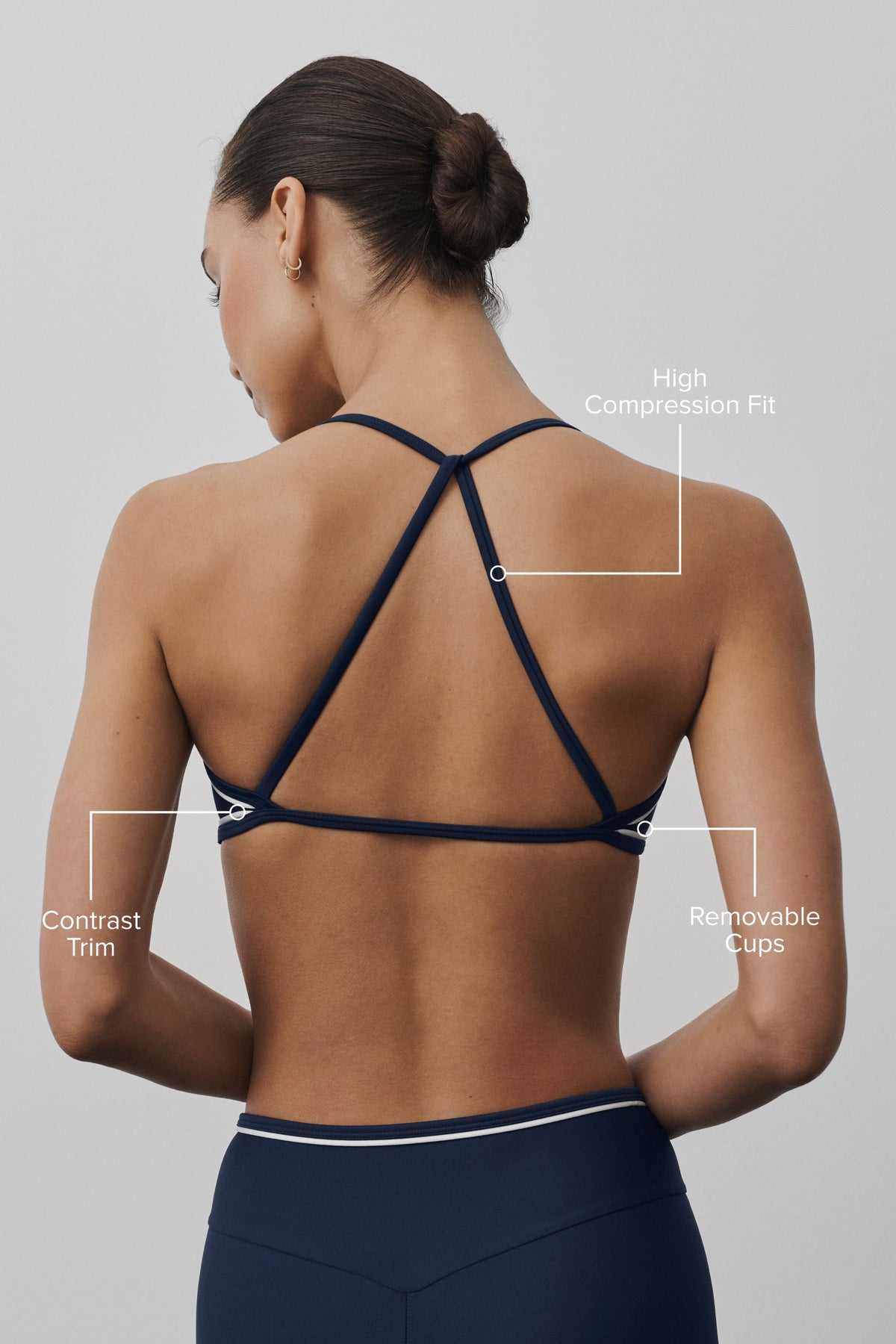 Brassière Airlift Trifecta - Bleu marine/Blanc
