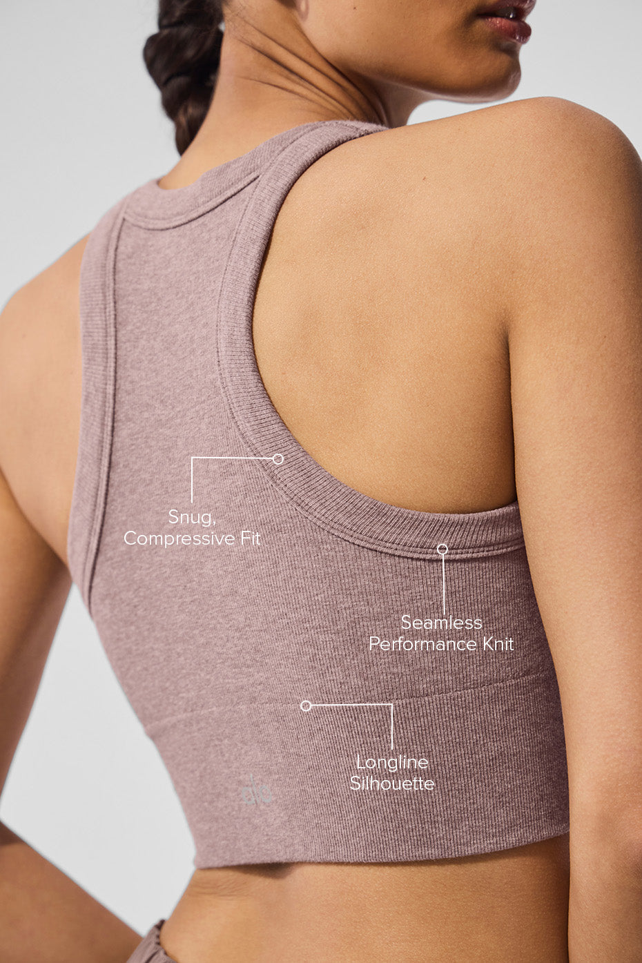 Brassière à col haut Delight sans coutures - Champignon chiné