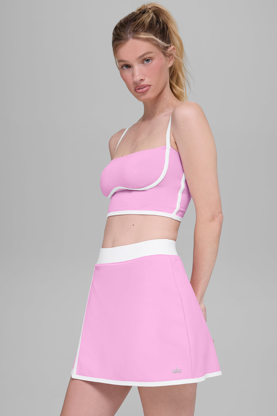 Débardeur avec brassière intégrée Airbrush Streamlined - Rose cœur de bonbon/Blanc
