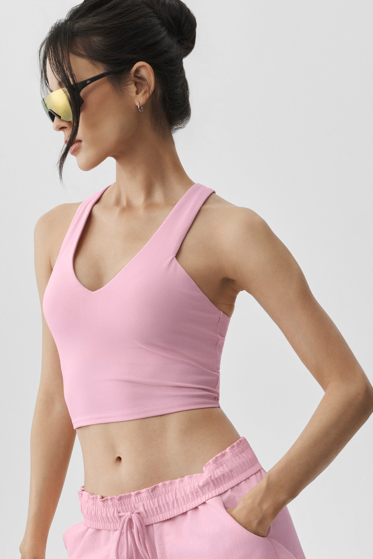 Débardeur avec brassière intégrée Airbrush Real - Rose guimauve