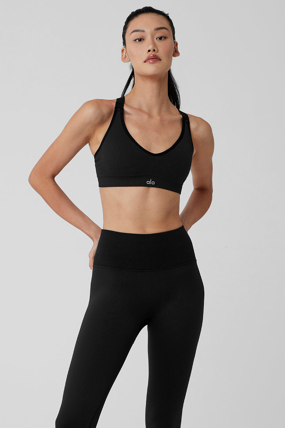 Brassière Favorite côtelée sans coutures - Noir