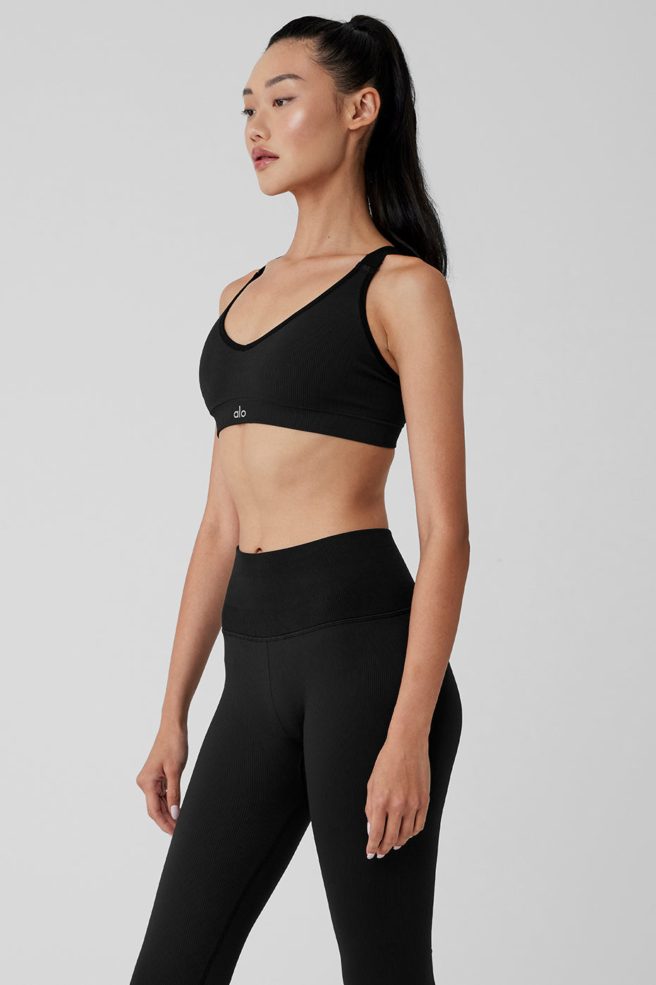 Brassière Favorite côtelée sans coutures - Noir