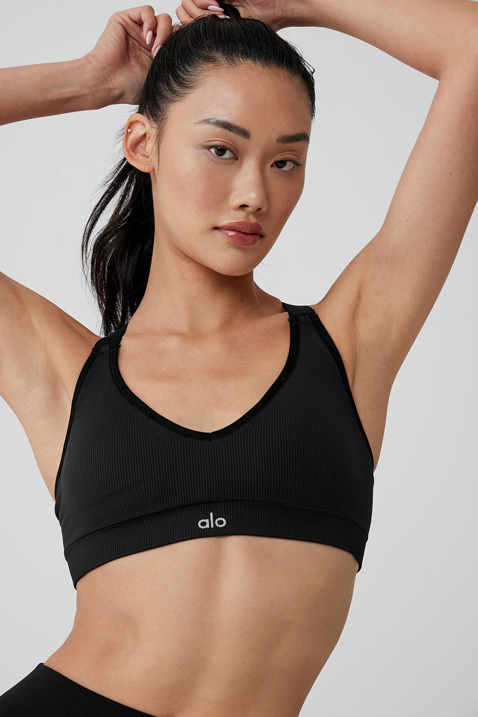 Brassière Favorite côtelée sans coutures - Noir