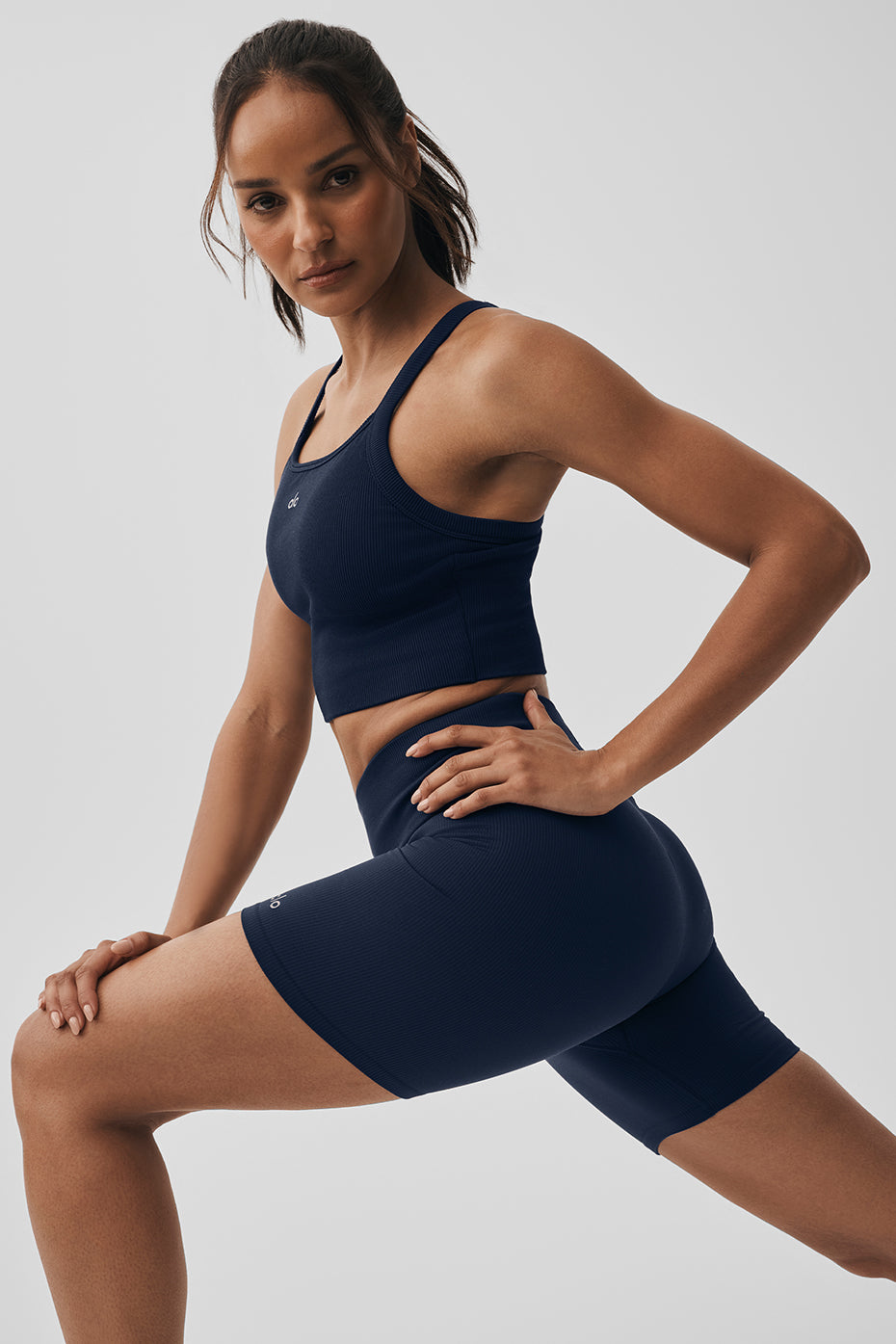Débardeur avec brassière intégrée Favorite côtelé sans coutures - Bleu marine