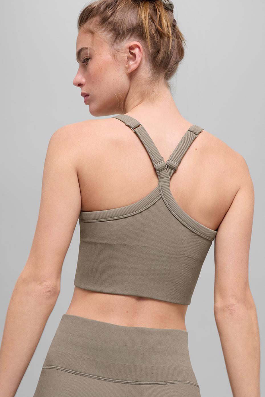 Débardeur avec brassière intégrée Favorite côtelé sans coutures - Cacao clair