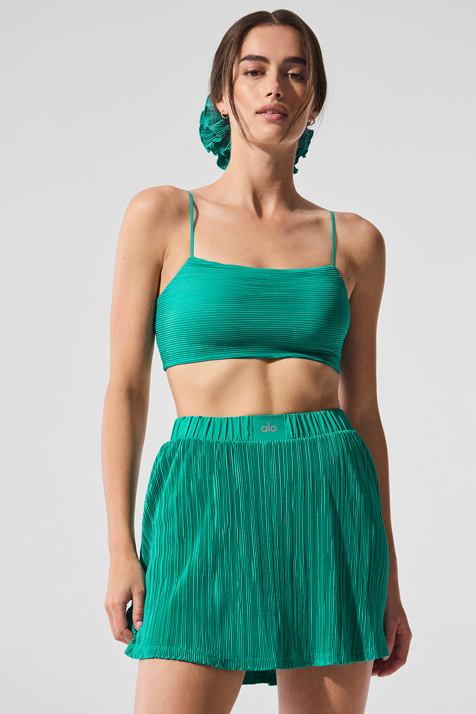 Brassière microplissée Game On - Vert épicéa