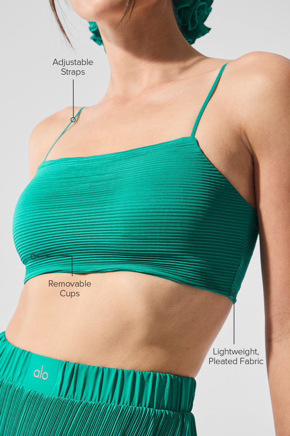 Brassière microplissée Game On - Vert épicéa