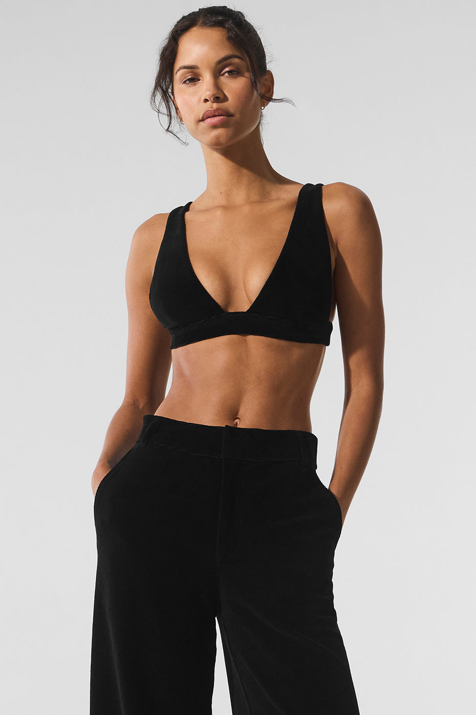 Brassière Dreamer en velours à côtes fines - Noir