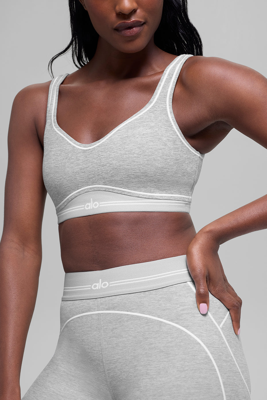 Brassière Alosoft Heart Throb - Gris chiné sport/Blanc