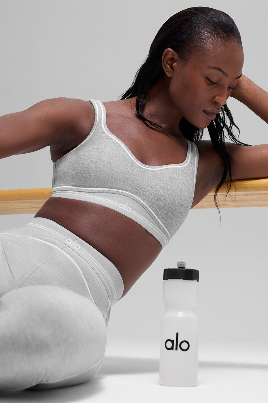 Brassière Alosoft Heart Throb - Gris chiné sport/Blanc