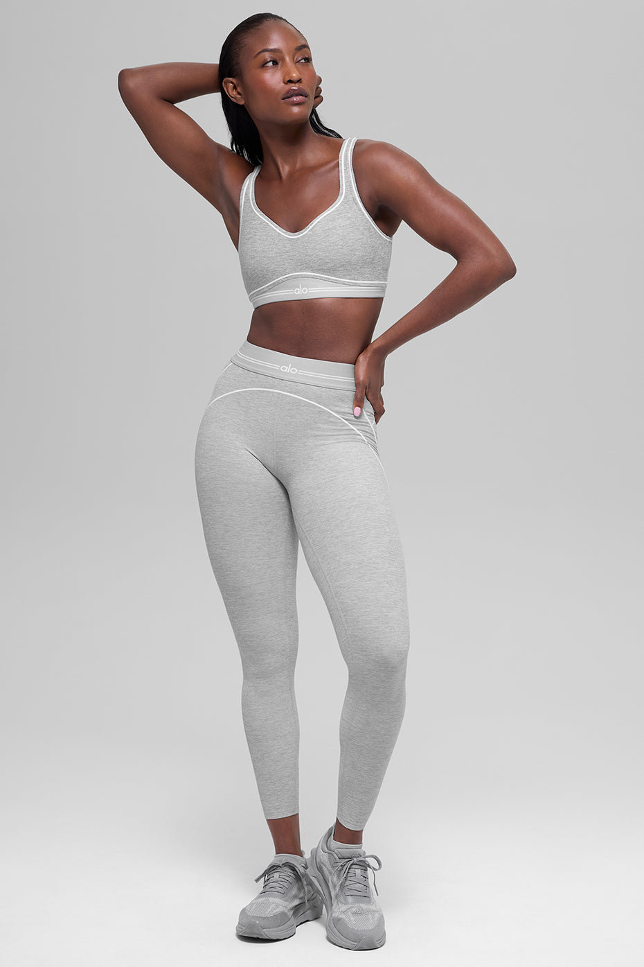 Brassière Alosoft Heart Throb - Gris chiné sport/Blanc