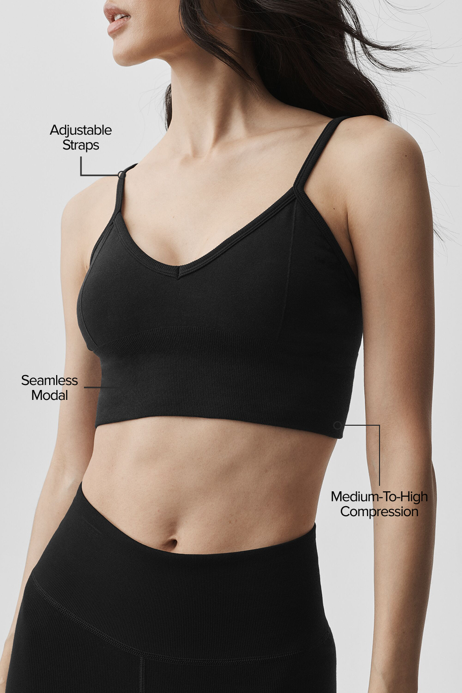 Brassière sans coutures Delight en modal côtelé - Noir