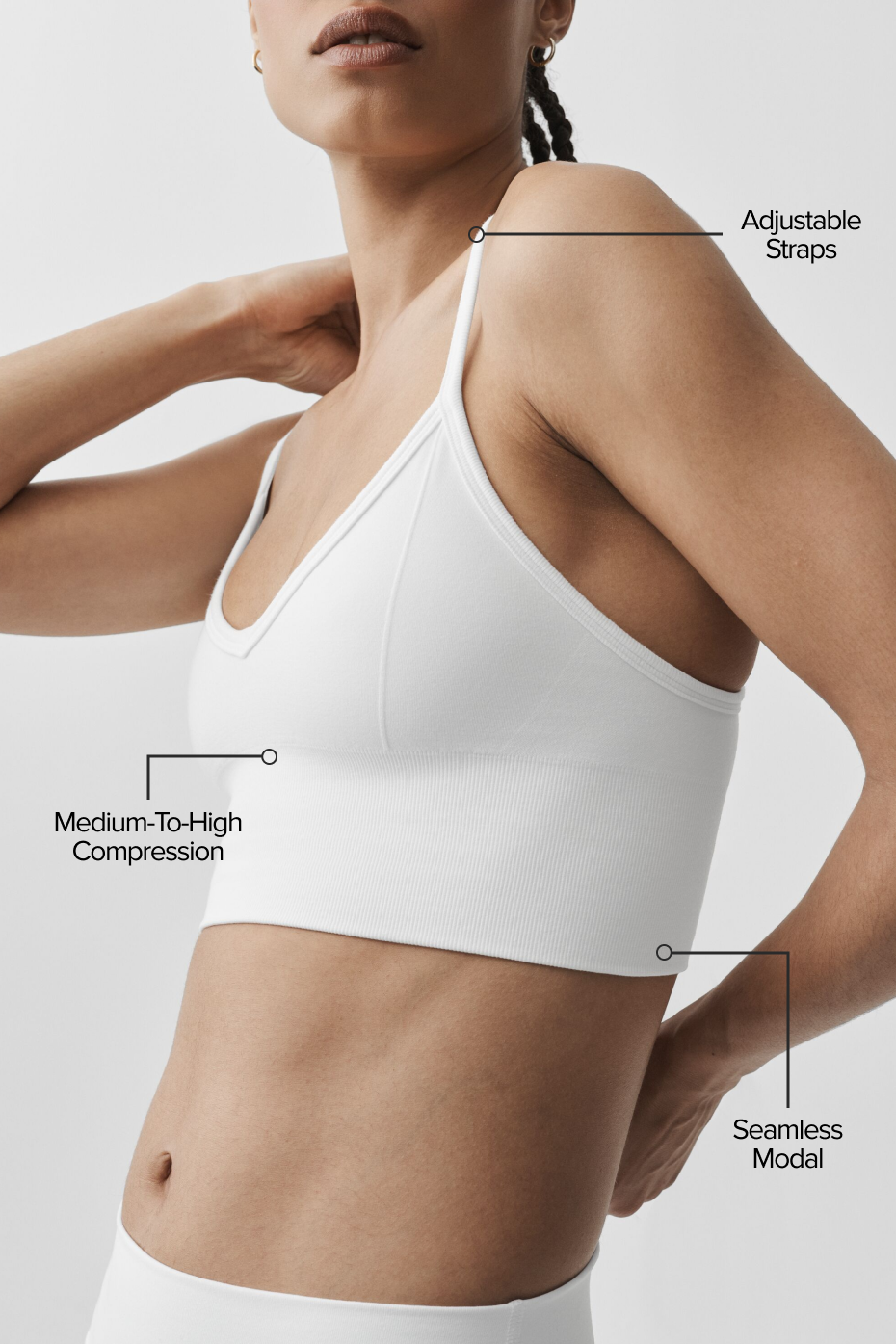 Brassière sans coutures Delight en modal côtelé - Blanc